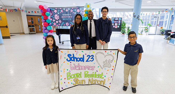  Board President Stanley J. Neron Visits School 04 & 23