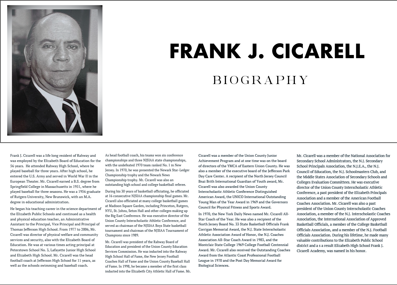 Frank J Cicarell Biography Overview