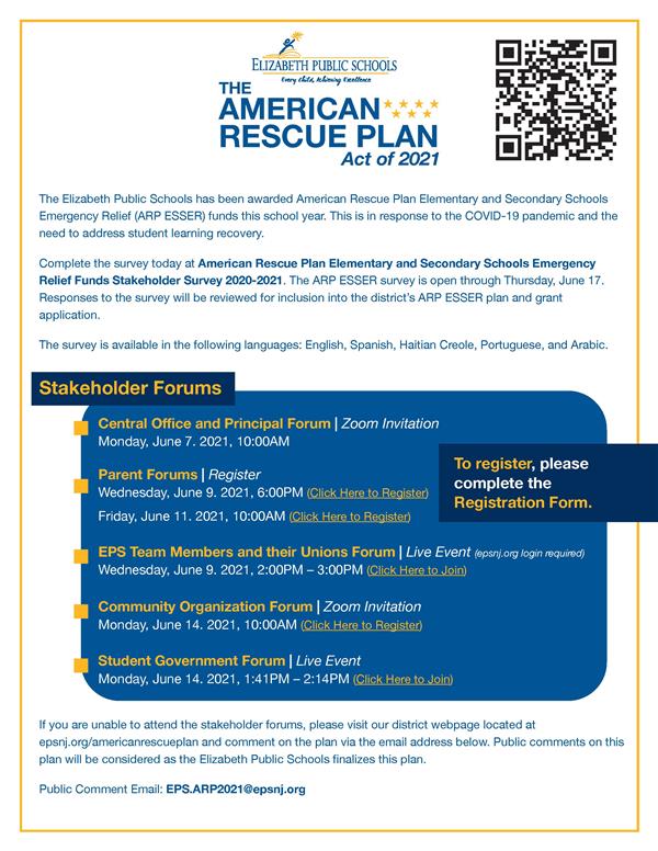 6 7 21 Letter To Eps Community American Rescue Plan Elementary And Secondary Schools Emergency Relief Info And Survey 6 7 21 Letter To Eps Community American Rescue Plan Elementary And Secondary Schools Emergency Relief Info And Survey