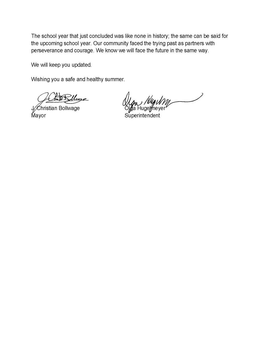 CoronavirusLetterfromMayorandSuperintendent-RestartofSchoolsfor20-21SY-6-26-20 
