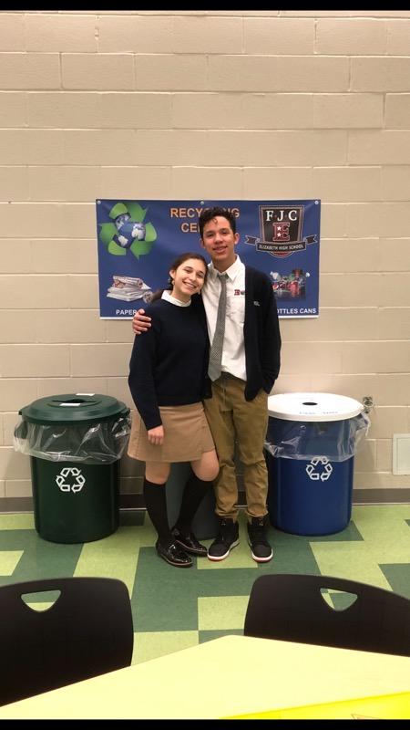 The recycling program at Elizabeth High School – Frank J. Cicarell Academy is well underway.  The EHS – FJC learning communit 