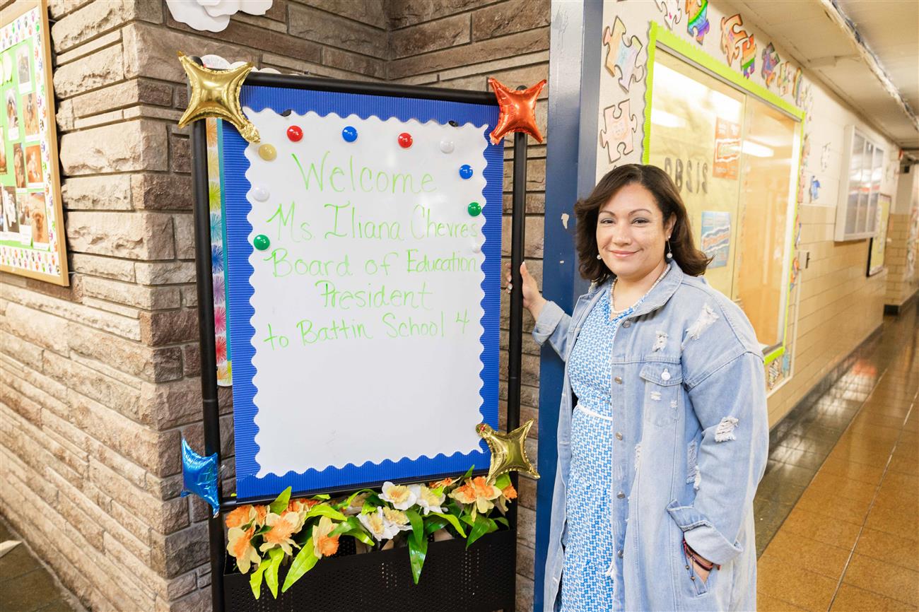 Board of Education President Iliana Chevres Visits Joseph Battin School No. 4