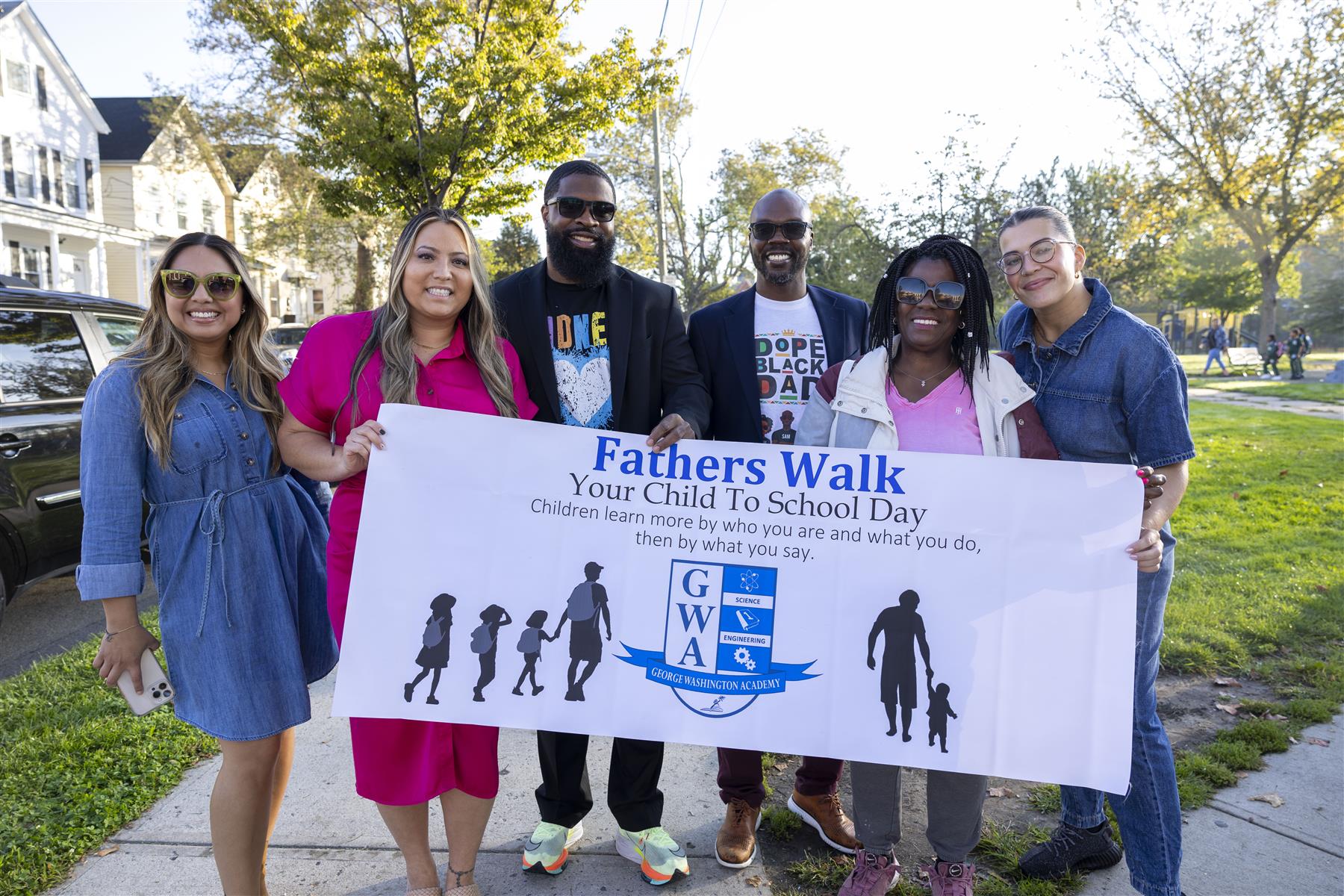 Fathers Take Your Child to School Day Walk