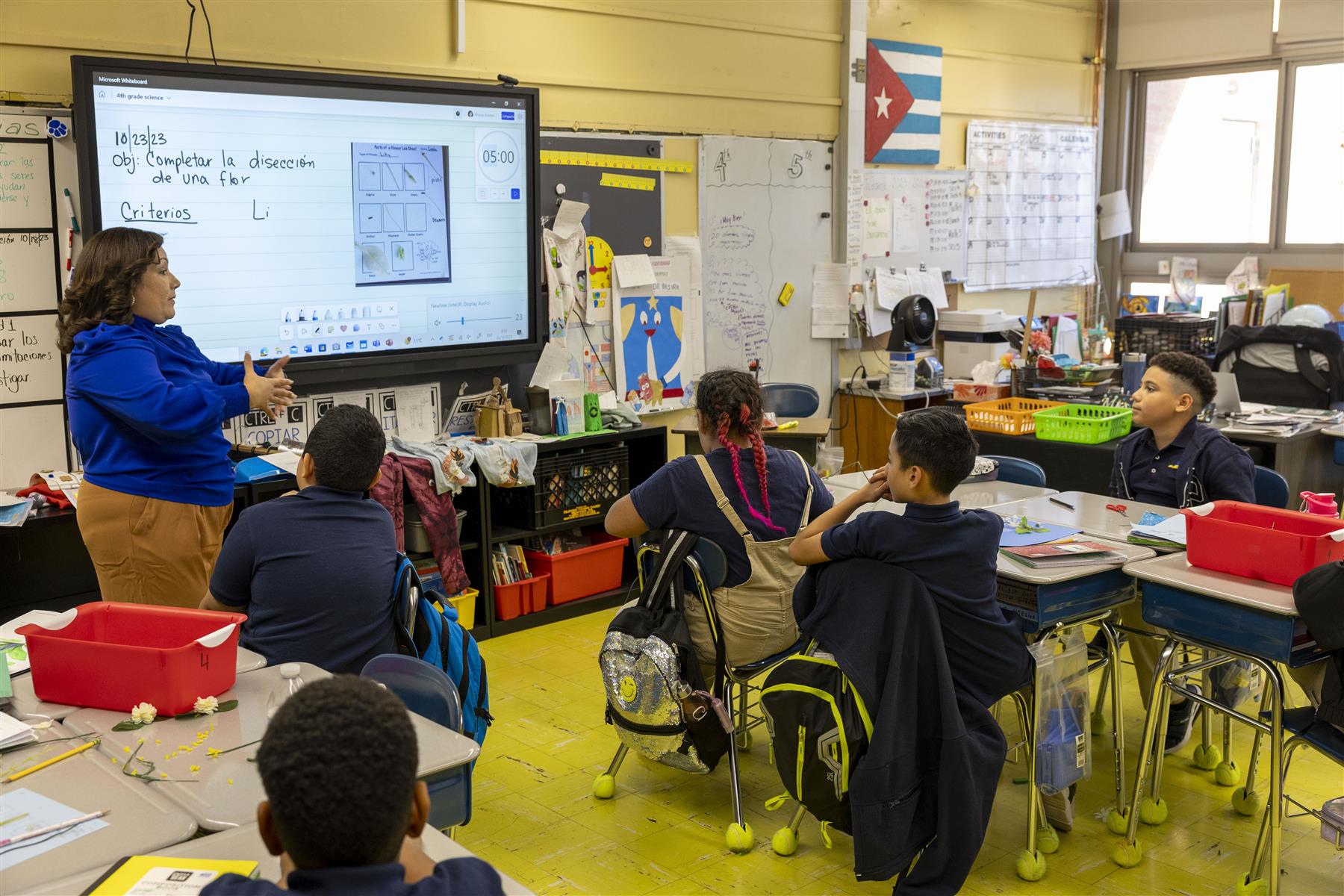 EBOE President Chevres and Superintendent Olga Hugelmeyer visited schools on October 23