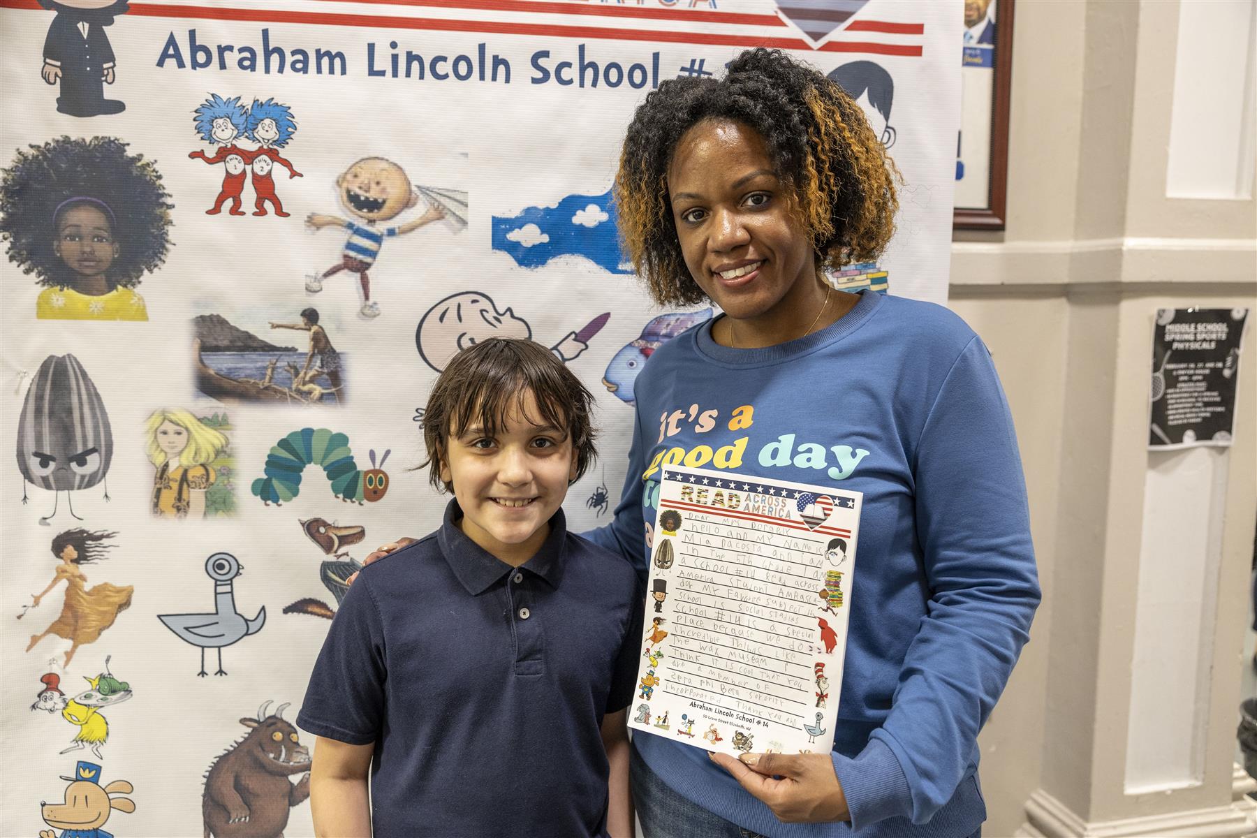 BOE President Charlene Bathelus Dorgely visited School No. 14 